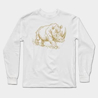 Rhino Run Wild, Rhinoceros Long Sleeve T-Shirt